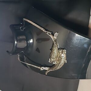 Stunning silver koi necklace
